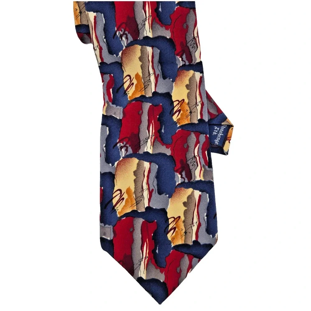 J Garcia Necktie Abstract Colorful Silk Preppy Casual Classiccore Tie 55 x 33.75